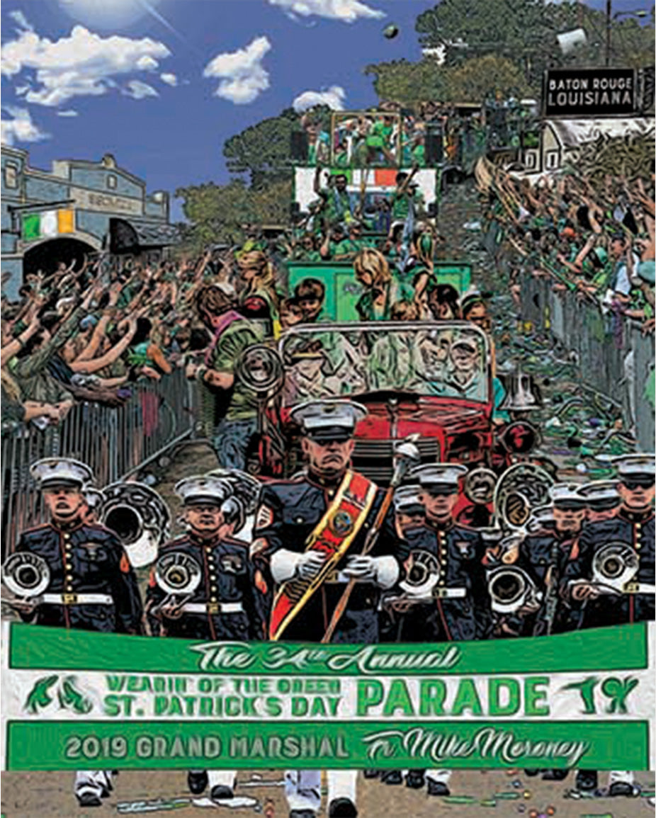 St Patricks Day Poster 2019 Firetruck & Marines