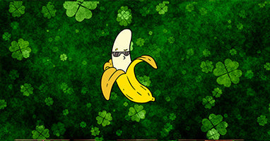 A banana with sunglasses on.