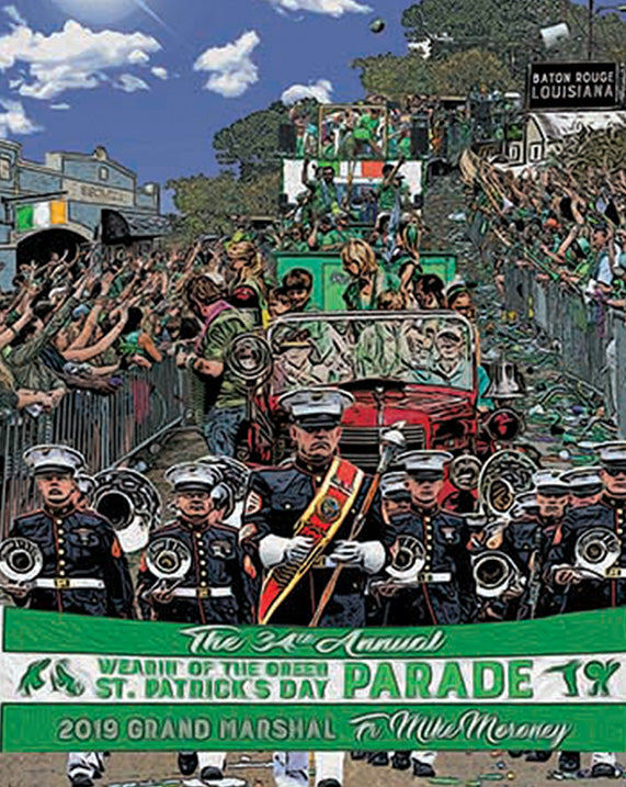 Get the feeling of the Wearin' of the Green St. Patrick's Day Parade through this poster created for 2019 parade.