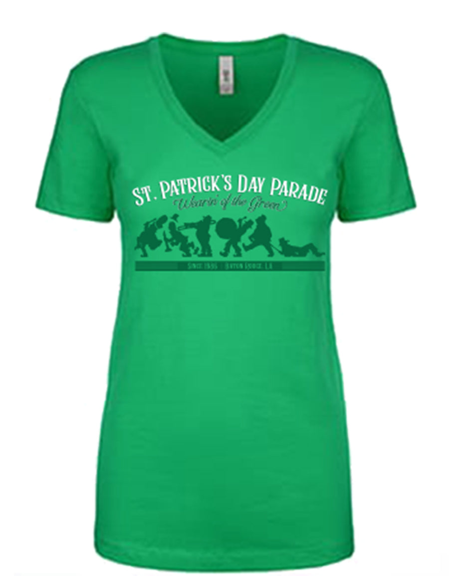 Picture of the vneck St. Patrick's Day parade teeshirt.